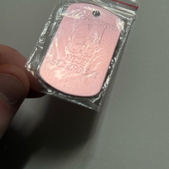 New Mandalorian Star Wars long live the empire light pink dog tag cool nerd geek - Picture 5 of 6